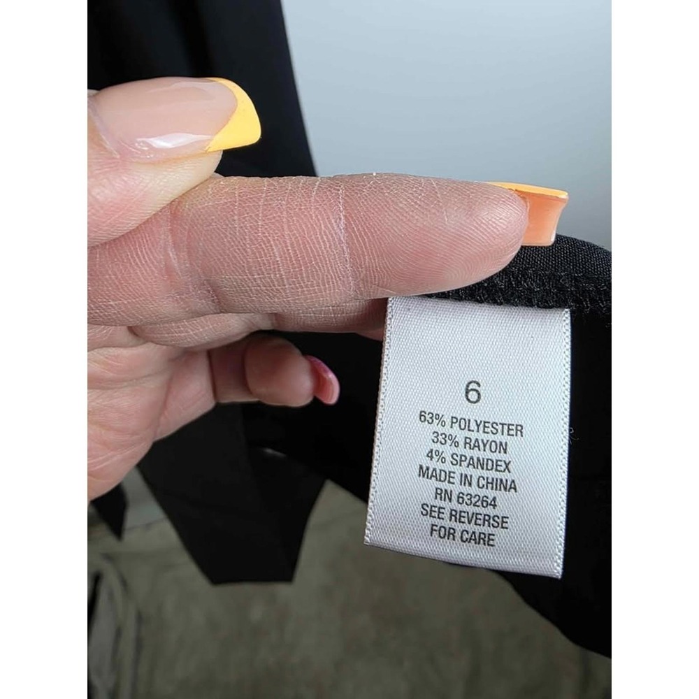 Roz & Ali Womens Black Zip Front Utility Belted Midi Dress Size 6 Gold Hardware - Picture 9 of 9
